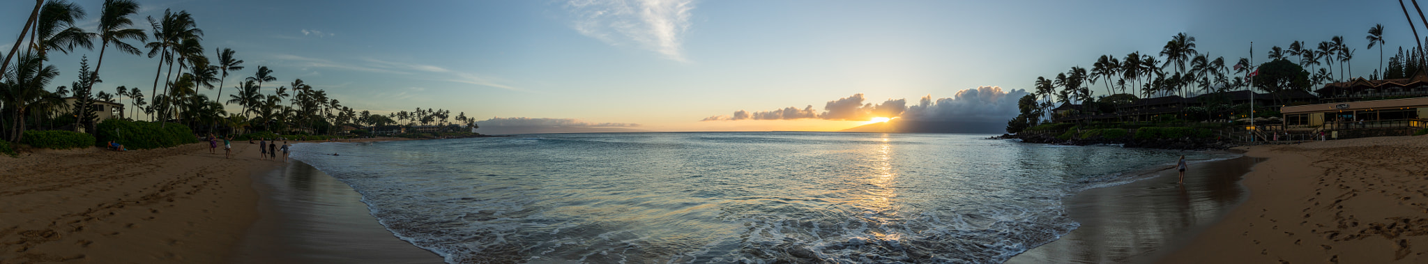 Sony SLT-A65 (SLT-A65V) sample photo. Napili bay sunset panorama photography