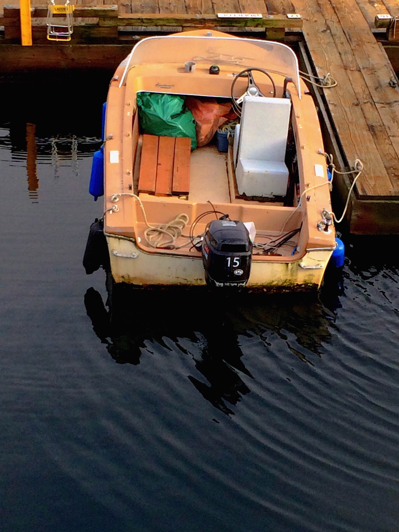 Apple iPhone6,1 sample photo. Oldie goldie speedboat from the 1960's, nanaimo harbour, bc, canada photography