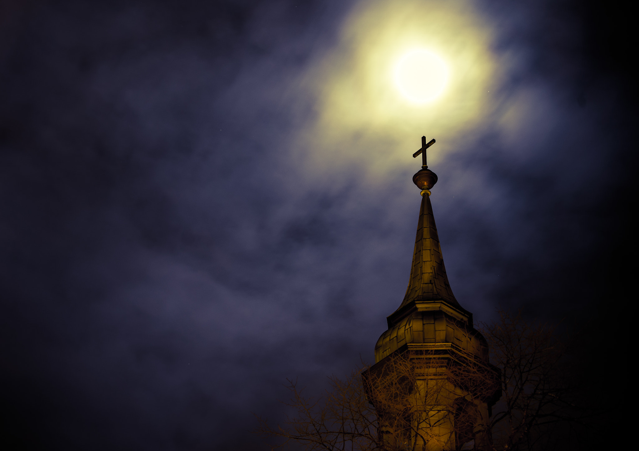Nikon D600 sample photo. Cross in moonlight photography
