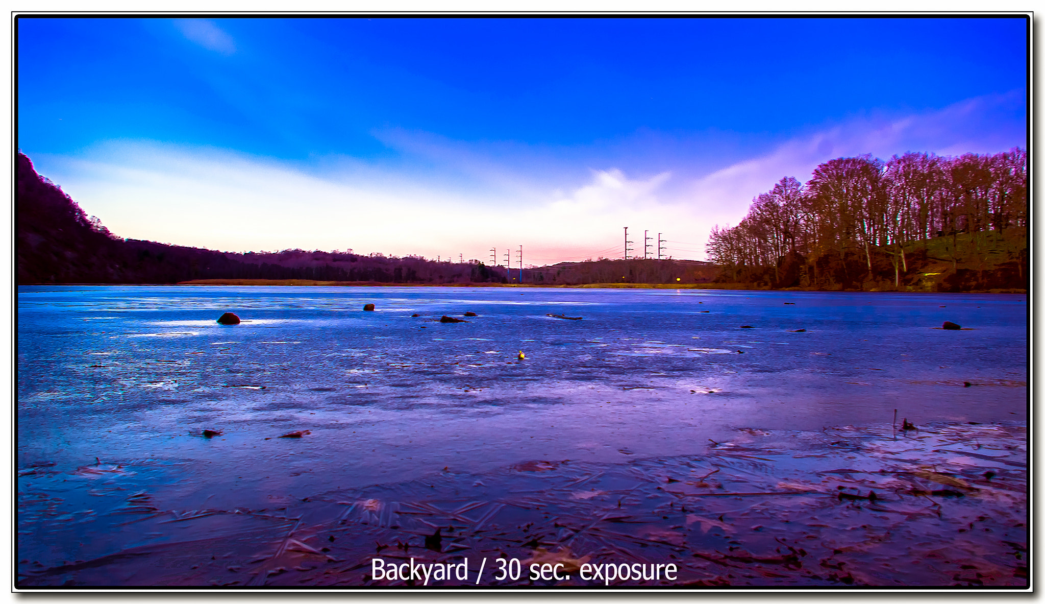 Pentax K-x sample photo. Black pond 30 second sunrise photography