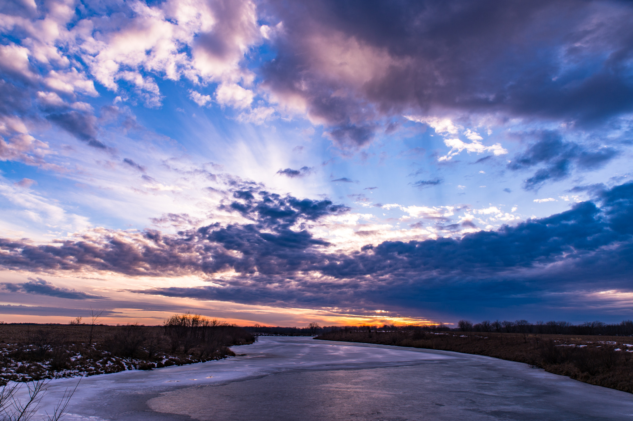 Nikon Df sample photo. Winter sunset photography