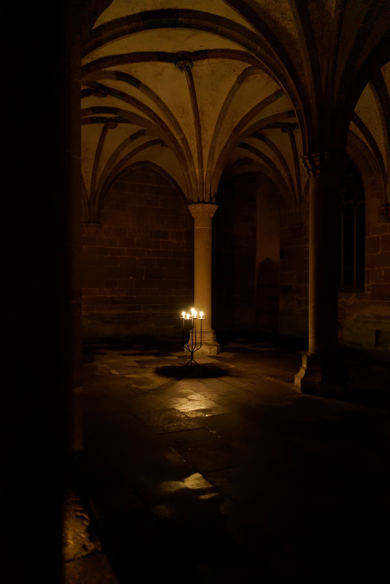 Sony a7S + Sony FE 28mm F2 sample photo. Ancient monastery "maulbronn" in candle light photography