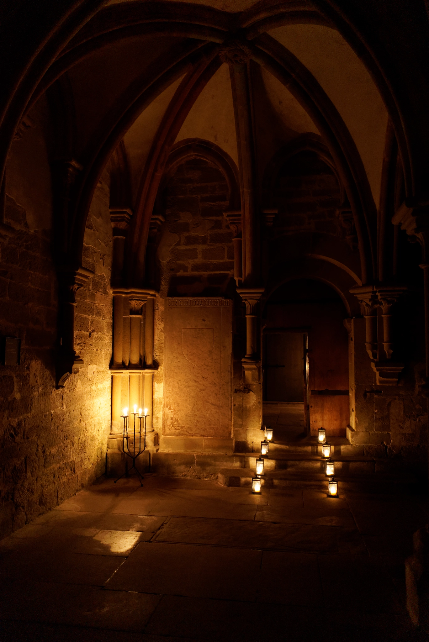 Sony a7S + Sony FE 28mm F2 sample photo. Ancient monastery "maulbronn" in candle light photography