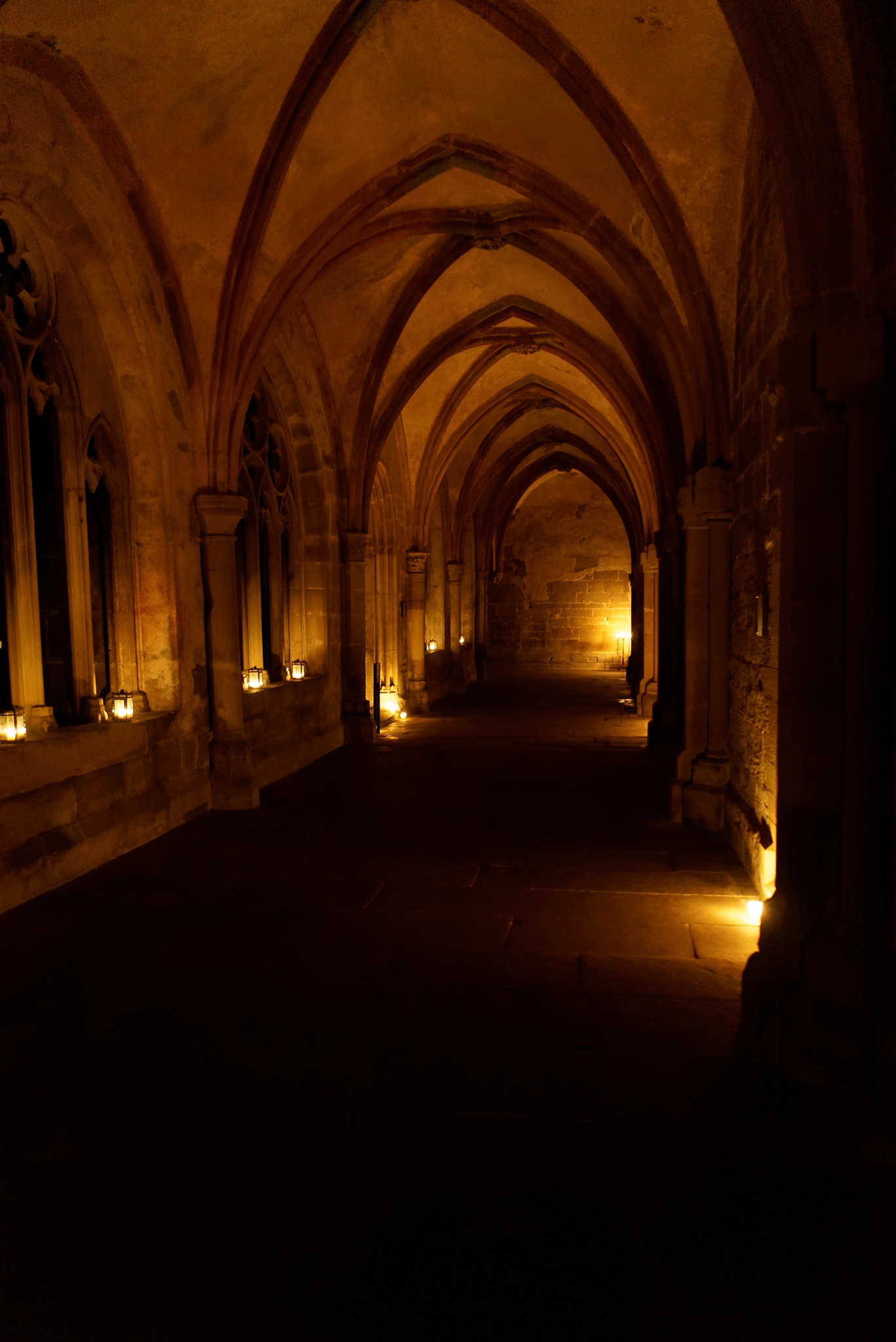 Sony a7S + Sony FE 28mm F2 sample photo. Ancient monastery "maulbronn" in candle light photography