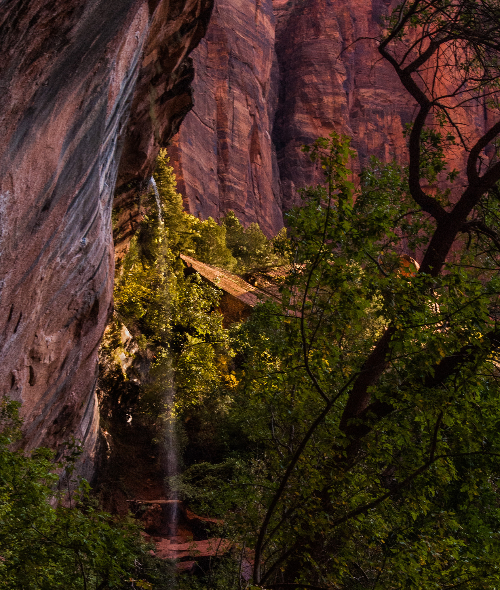 Nikon AF-S Nikkor 17-35mm F2.8D ED-IF sample photo. Zion canyon waterfall photography