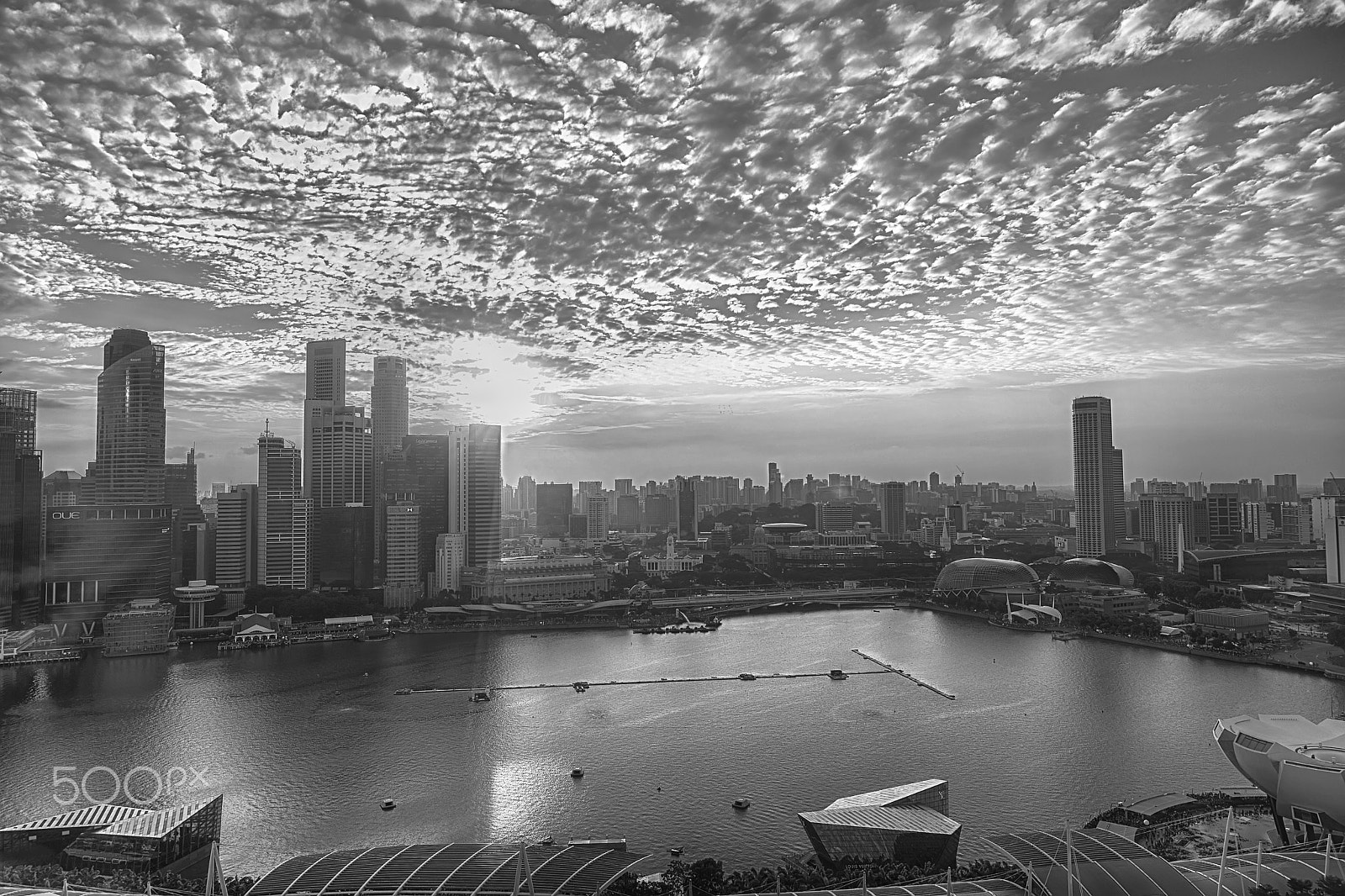 Nikon D3X sample photo. Singapore marina bay sunset photography