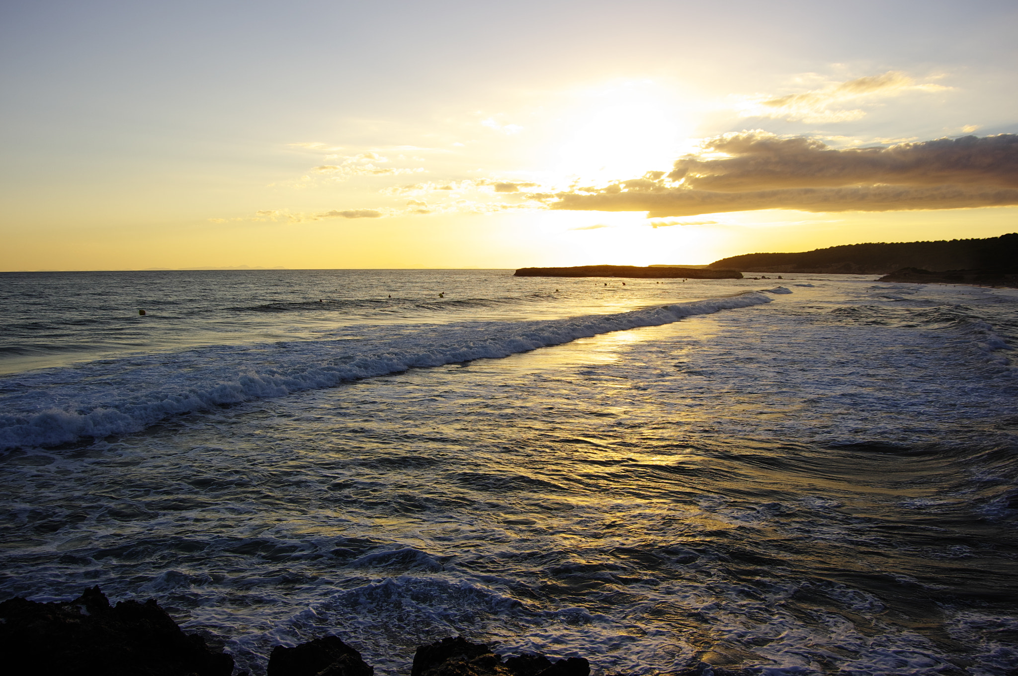 Pentax K-x sample photo. Sea and sunset photography