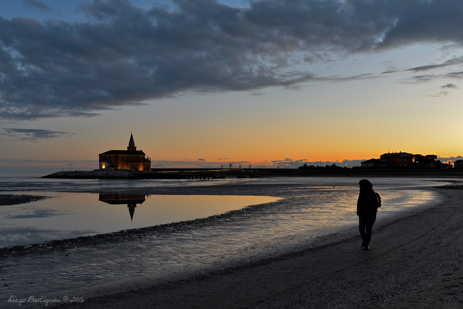 Nikon D610 + Nikon AF Nikkor 105mm F2D DC sample photo. Il santuario della madonna dell'angelo a caorle, dopo il tramonto photography