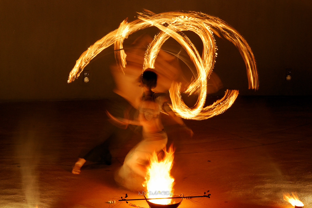 Nikon AF-Nikkor 80-200mm F2.8D ED sample photo. Fire dance photography