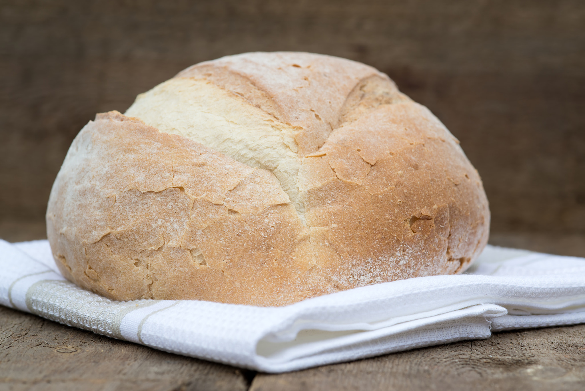 Nikon D600 + Sigma 105mm F2.8 EX DG Macro sample photo. Freshly baked french pain de campagne loaf of bread photography