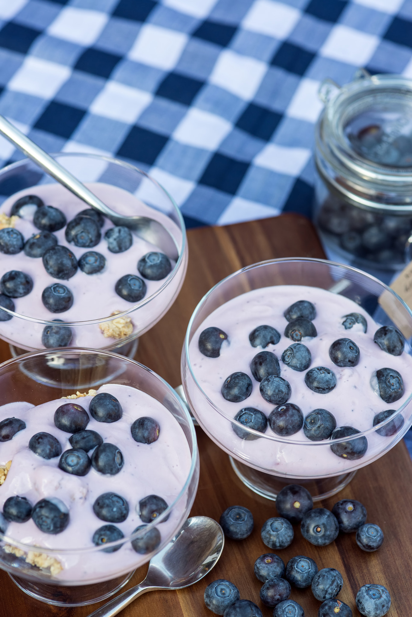 Nikon D600 + Sigma 105mm F2.8 EX DG Macro sample photo. Vanilla yoghurt with fresh blueberries for breakfast photography