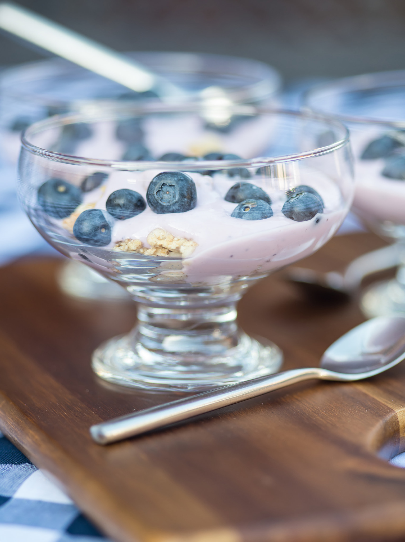 Nikon D600 + Sigma 105mm F2.8 EX DG Macro sample photo. Vanilla yoghurt with fresh blueberries for breakfast photography