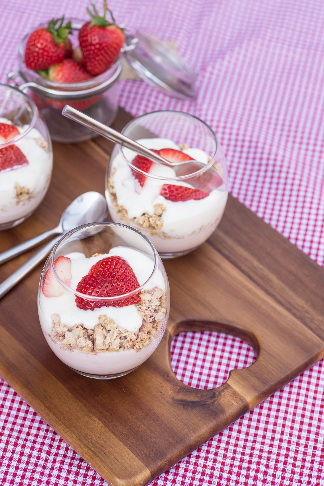 Nikon D600 + Sigma 105mm F2.8 EX DG Macro sample photo. Delicious fresh strawberries and yoghurt breakfast photography