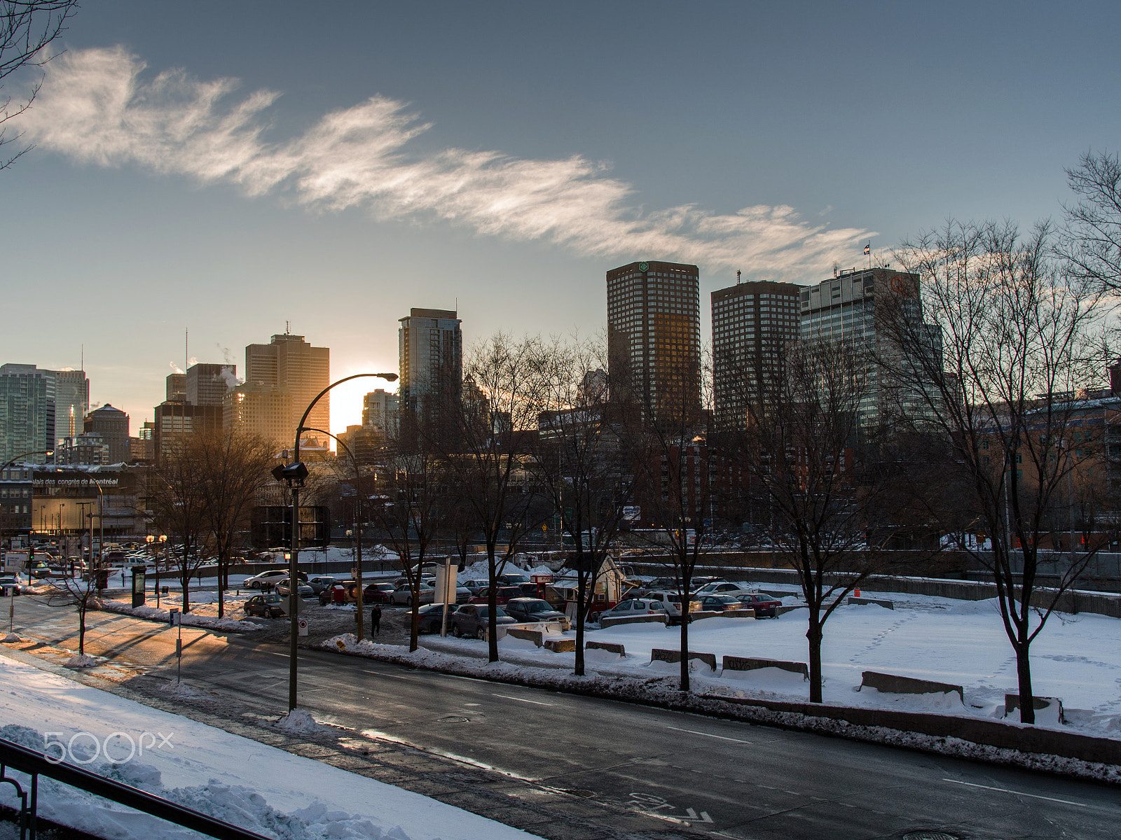 Olympus PEN E-PL5 + Sigma 19mm F2.8 DN Art sample photo. Montreal skyline photography