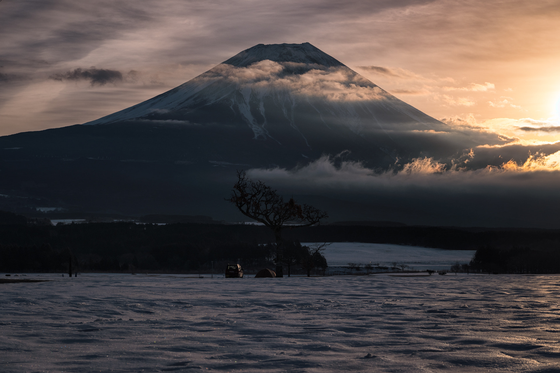 Nikon D810A + Nikon AF-S Nikkor 24-70mm F2.8E ED VR sample photo. Camping in the snow photography