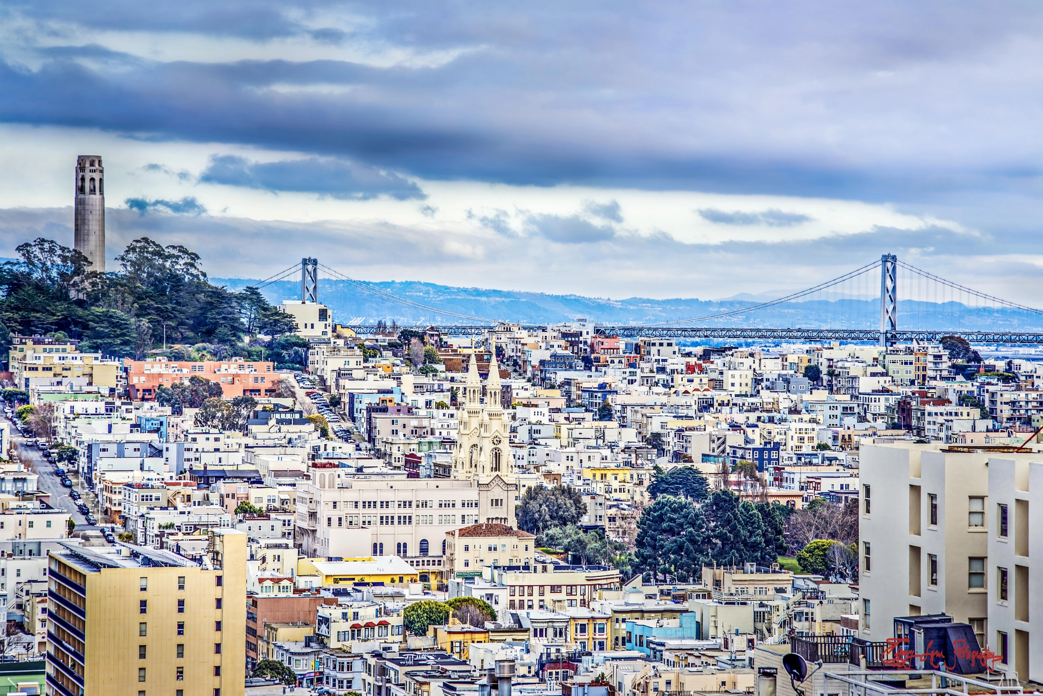 Nikon D600 + AF Nikkor 70-210mm f/4-5.6D sample photo. Coit tower photography