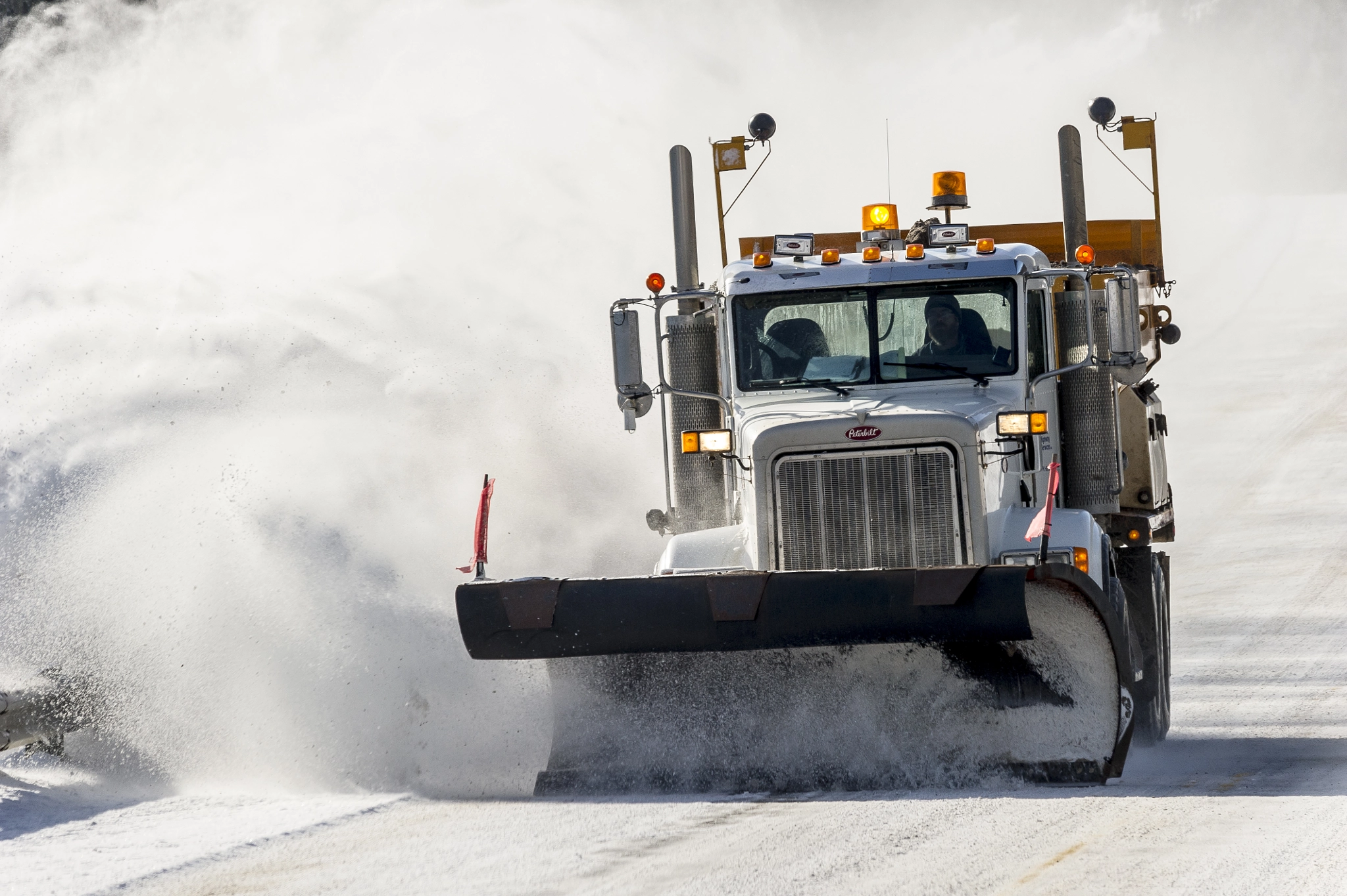 Nikon D3S + Sigma 150-500mm F5-6.3 DG OS HSM sample photo. Highway snow plow truck in action by abraham lake alberta photography