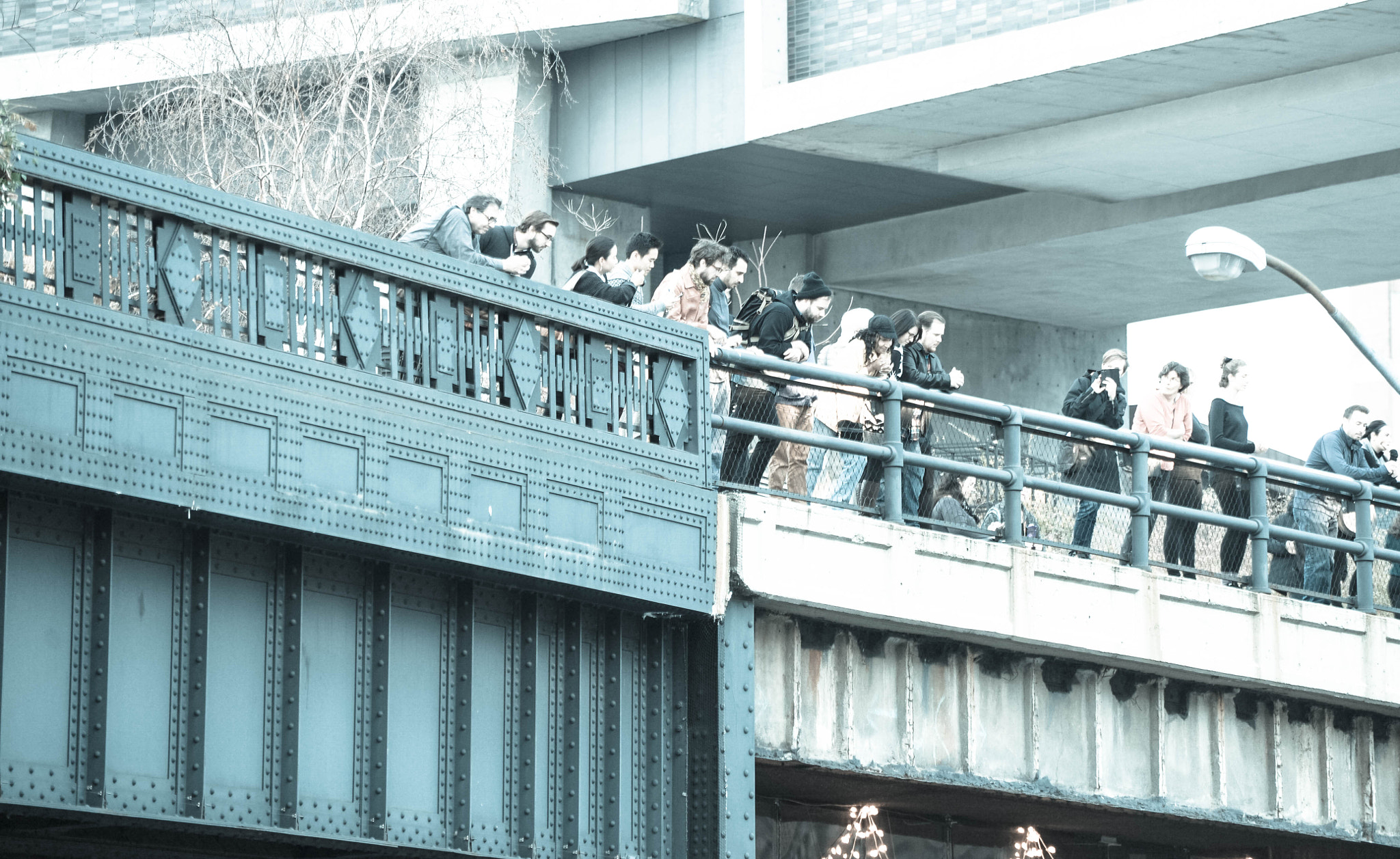 Nikon Df sample photo. People looking out from the highline photography