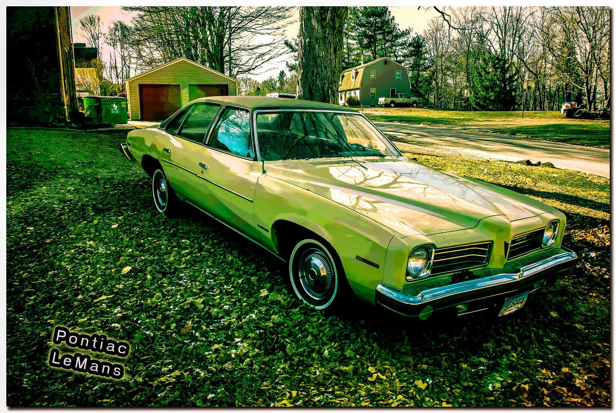 Pentax K-x sample photo. Pontiac in the leaves 1974 photography