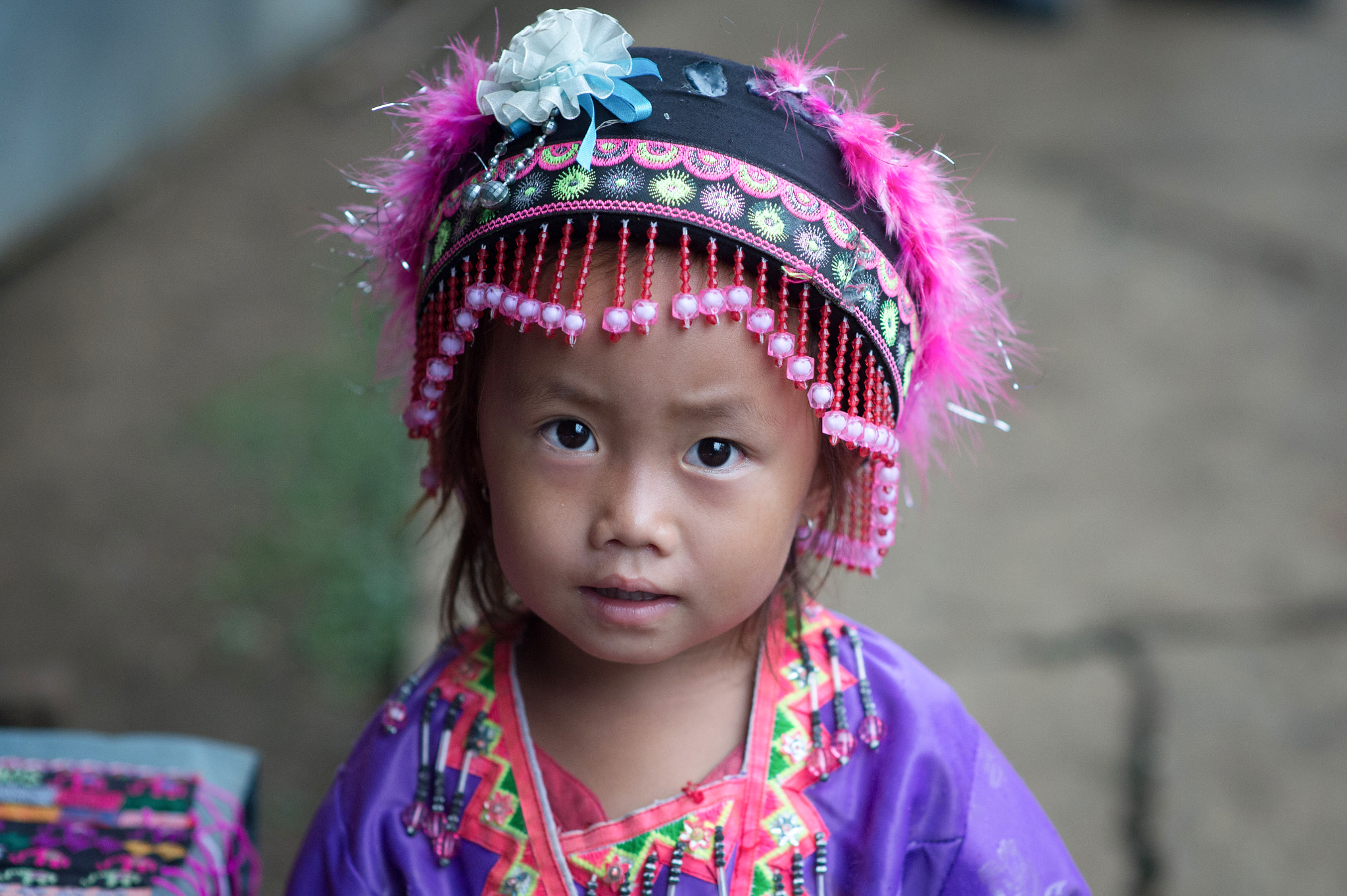 Nikon D4 + Sigma 85mm F1.4 EX DG HSM sample photo. Young girl. laos photography