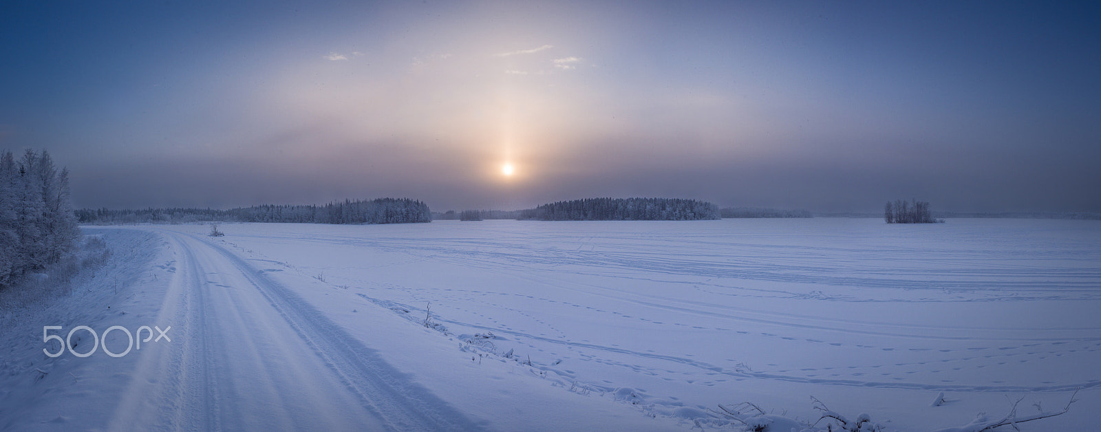 Olympus M.Zuiko Digital 17mm F2.8 Pancake sample photo. Misty winter sunrise on haapajärvi's reservoir. photography