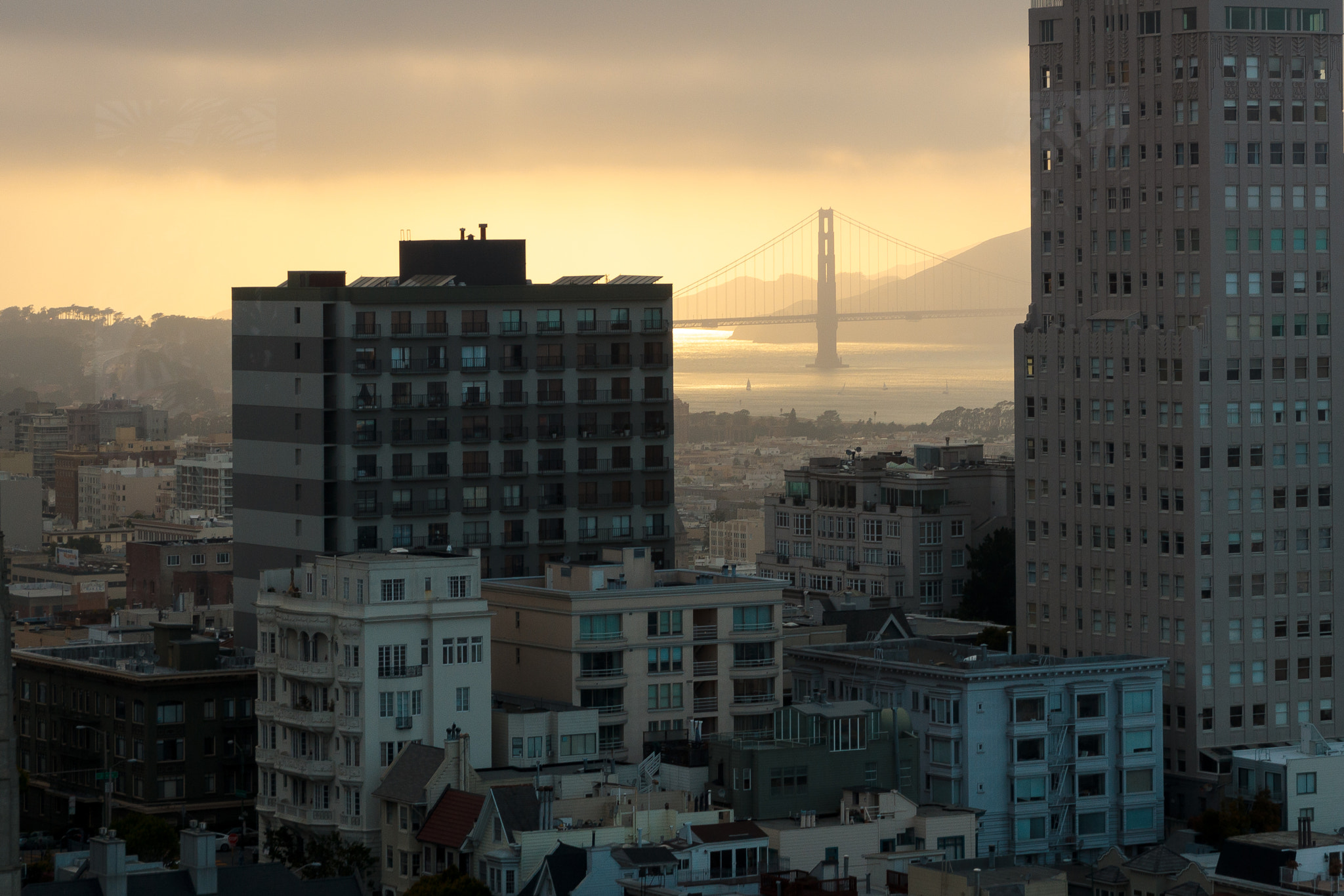 Sony SLT-A65 (SLT-A65V) + Tamron SP 24-70mm F2.8 Di VC USD sample photo. Sunset over san francisco photography