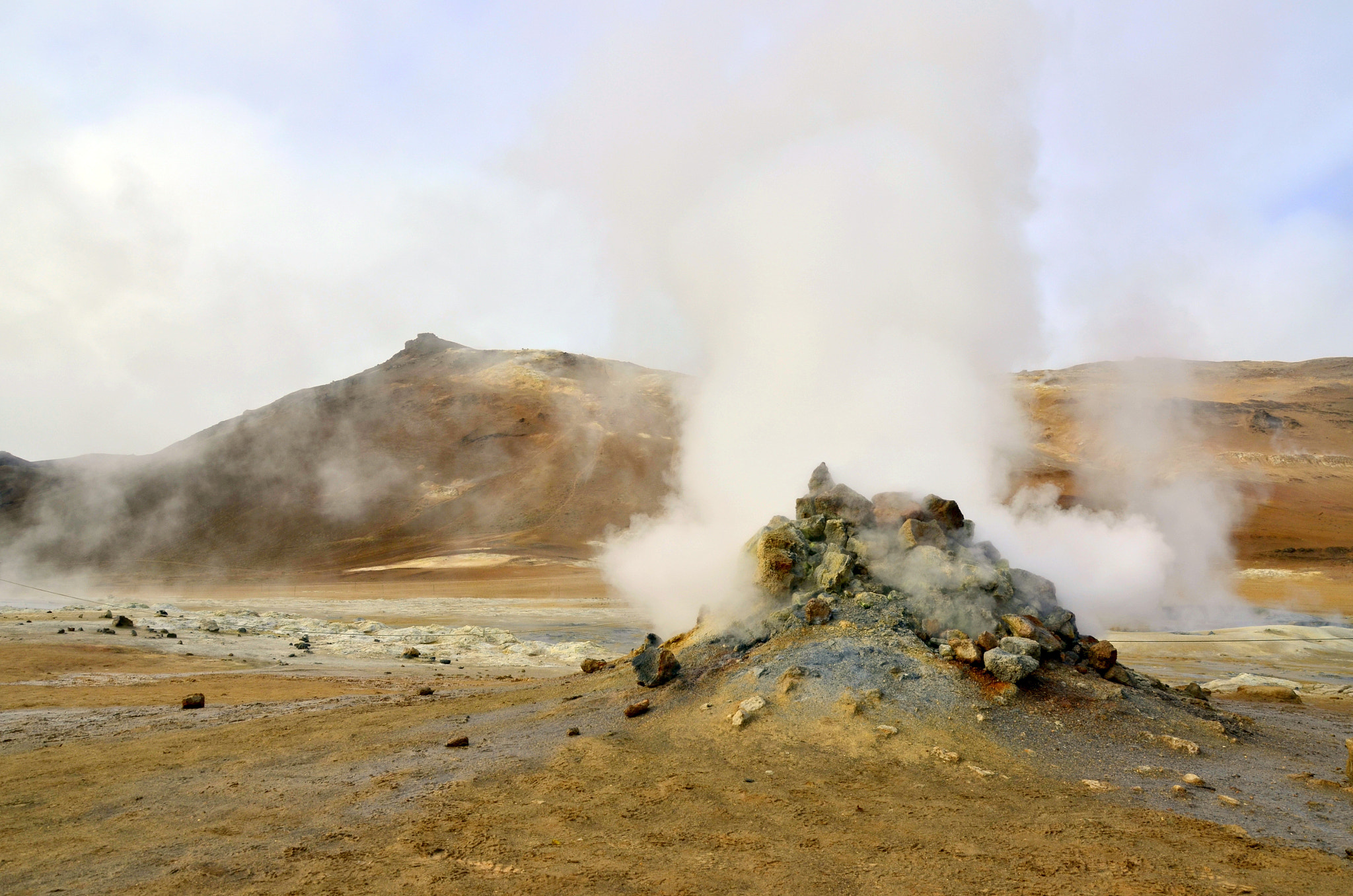 Nikon D5100 + AF Nikkor 50mm f/1.8 N sample photo. Námafjall sulfur springs photography