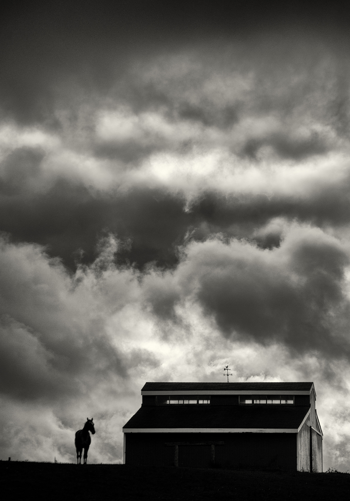 Pentax smc DA 55-300mm F4.0-5.8 ED sample photo. Horse, barn, sky photography