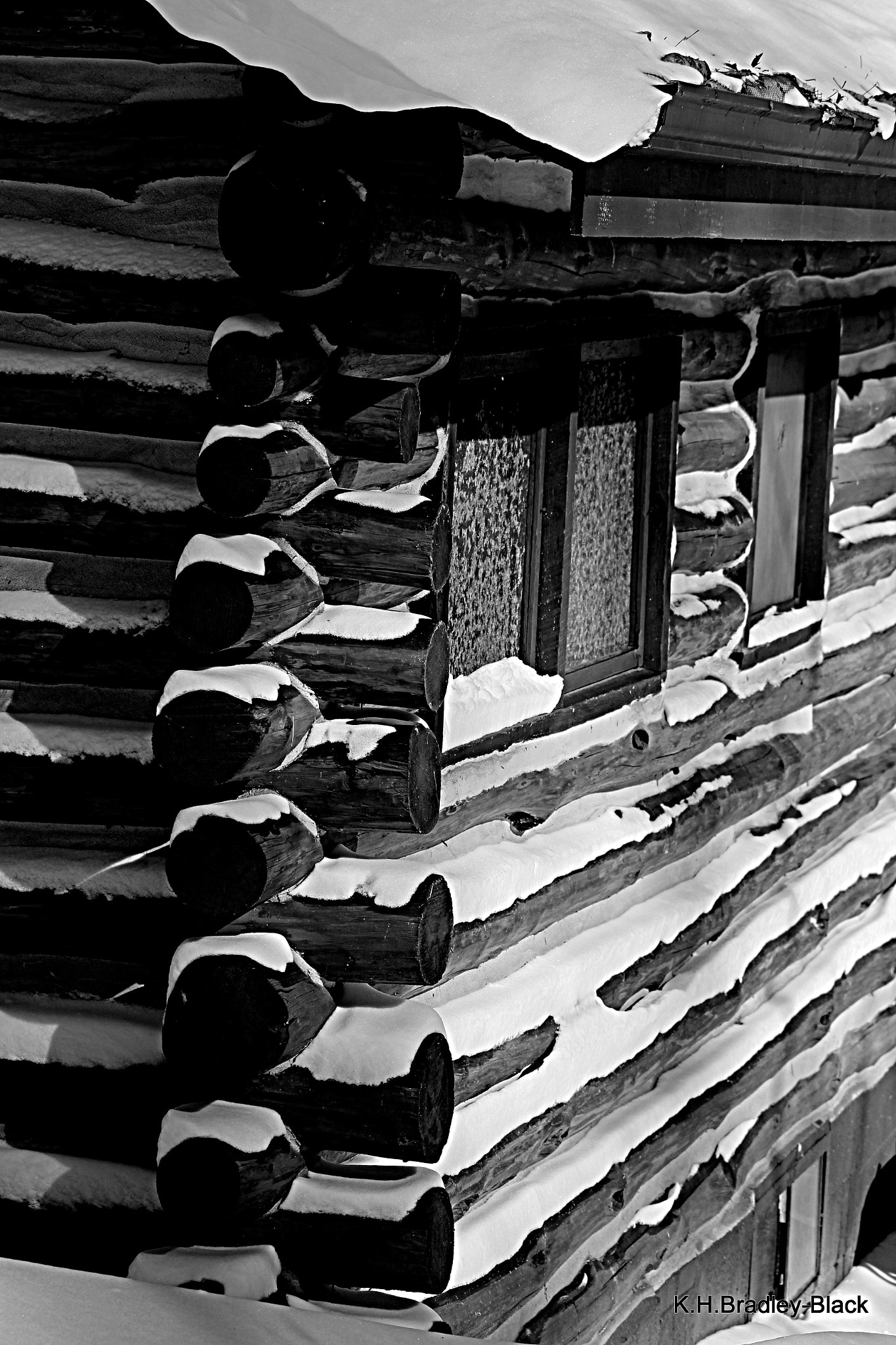 Canon EF75-300mm f/4-5.6 sample photo. Snow & logs photography