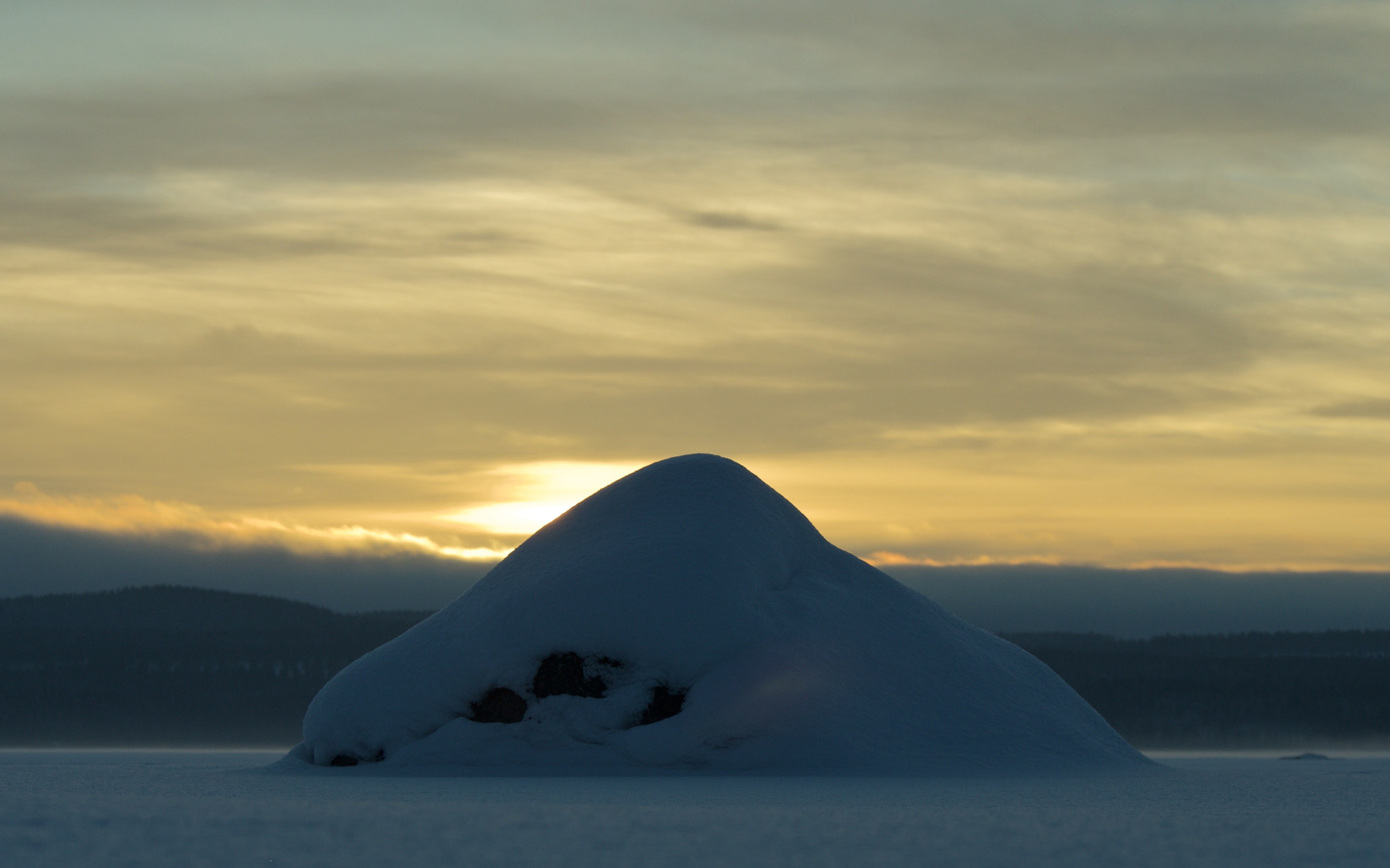 Olympus PEN E-PM2 sample photo. Sunset behind a rock photography