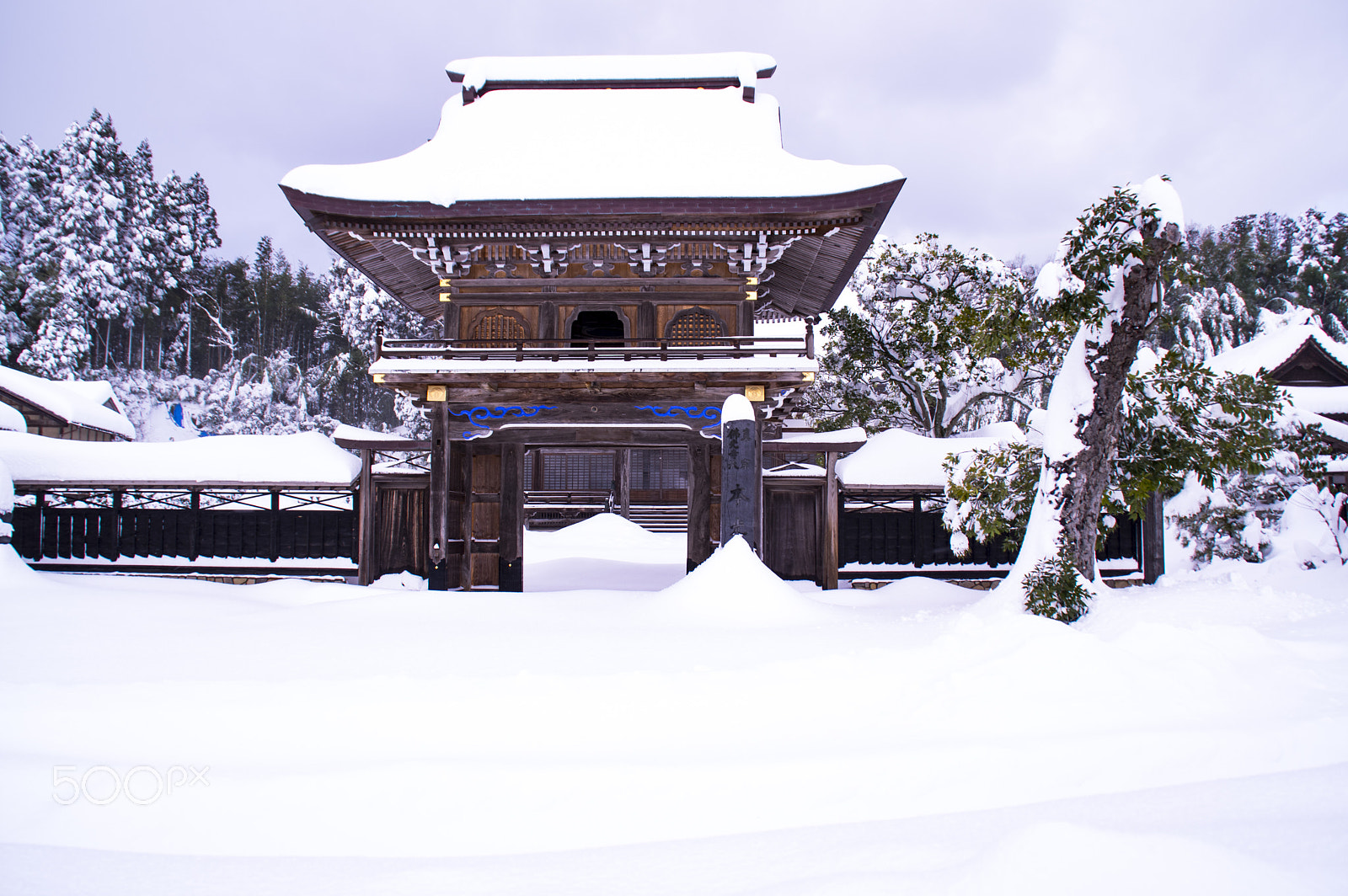Tamron AF 18-200mm F3.5-6.3 XR Di II LD Aspherical (IF) Macro sample photo. "冬のお寺"winter temple photography