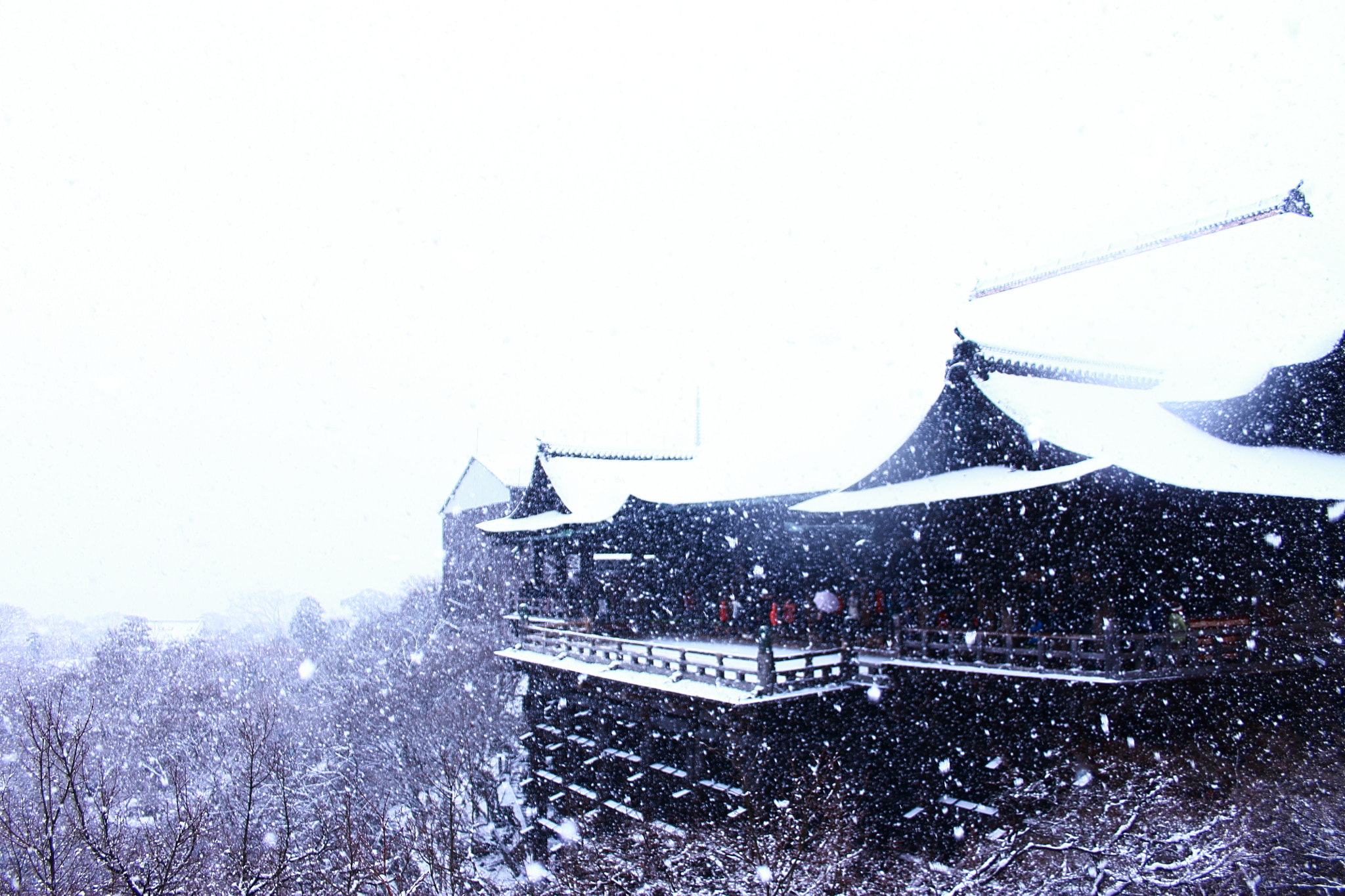 Canon EF-S 18-55mm f/3.5-5.6 USM sample photo. Snow view of kyoto photography