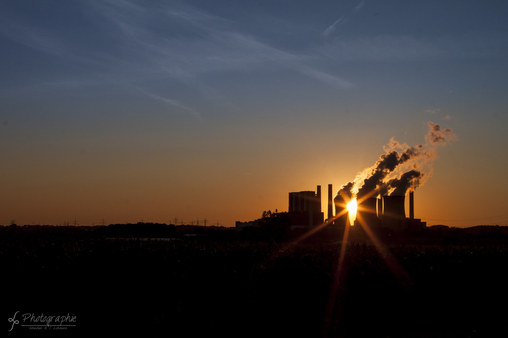 Sigma 30mm F1.4 EX DC HSM sample photo. Power plant at sundown photography
