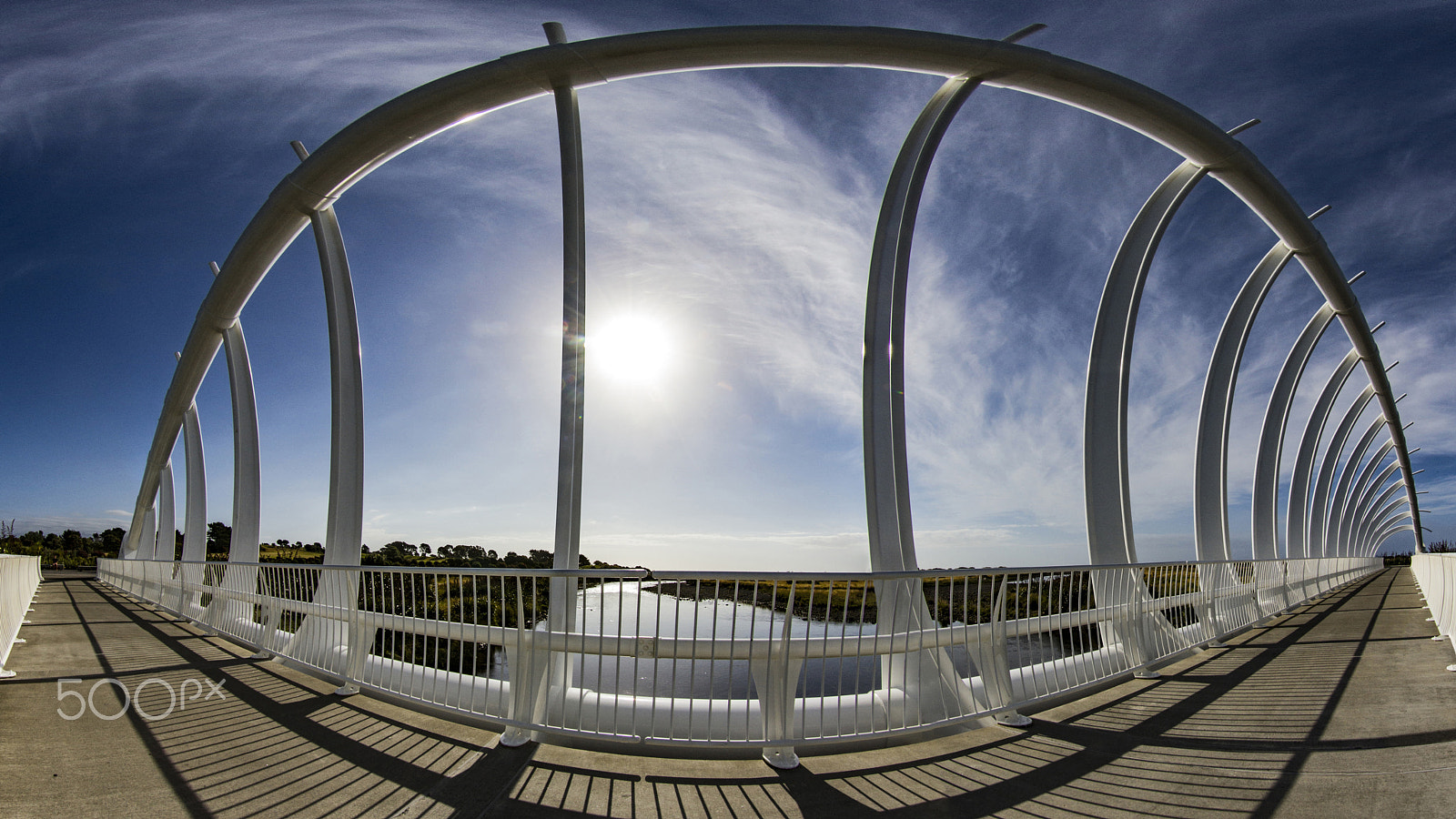 Canon EF 8-15mm F4L Fisheye USM sample photo. Te rewa rewa wave bridge photography