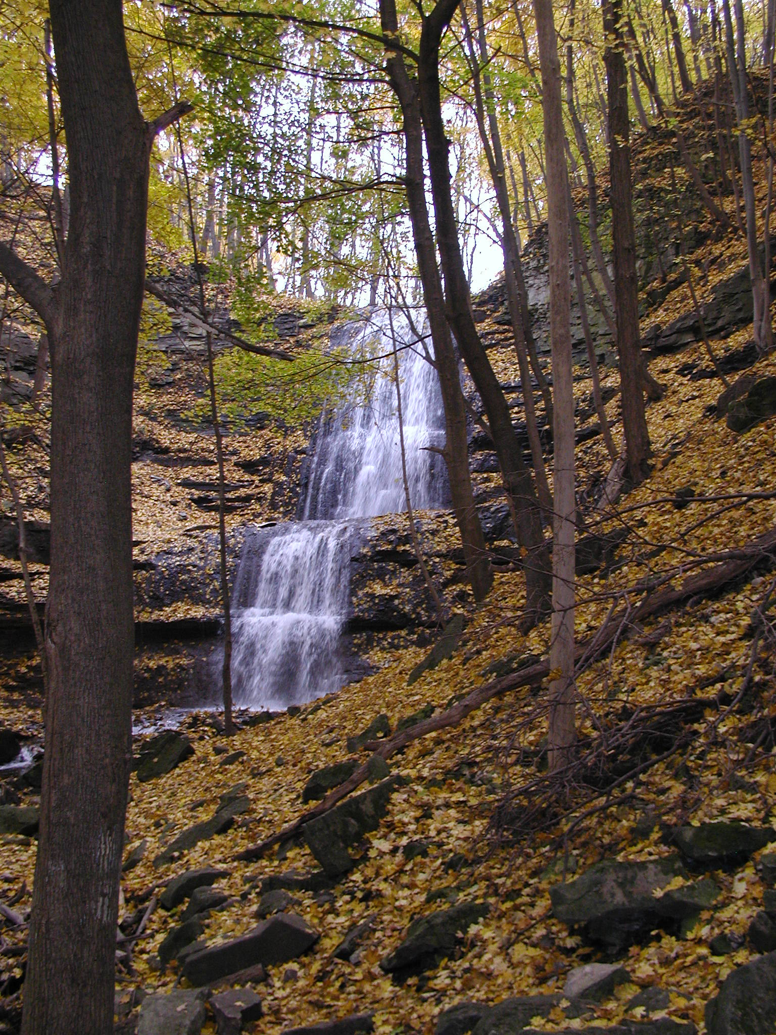 Olympus C3100Z,C3020Z sample photo. Waterfall in the fall photography