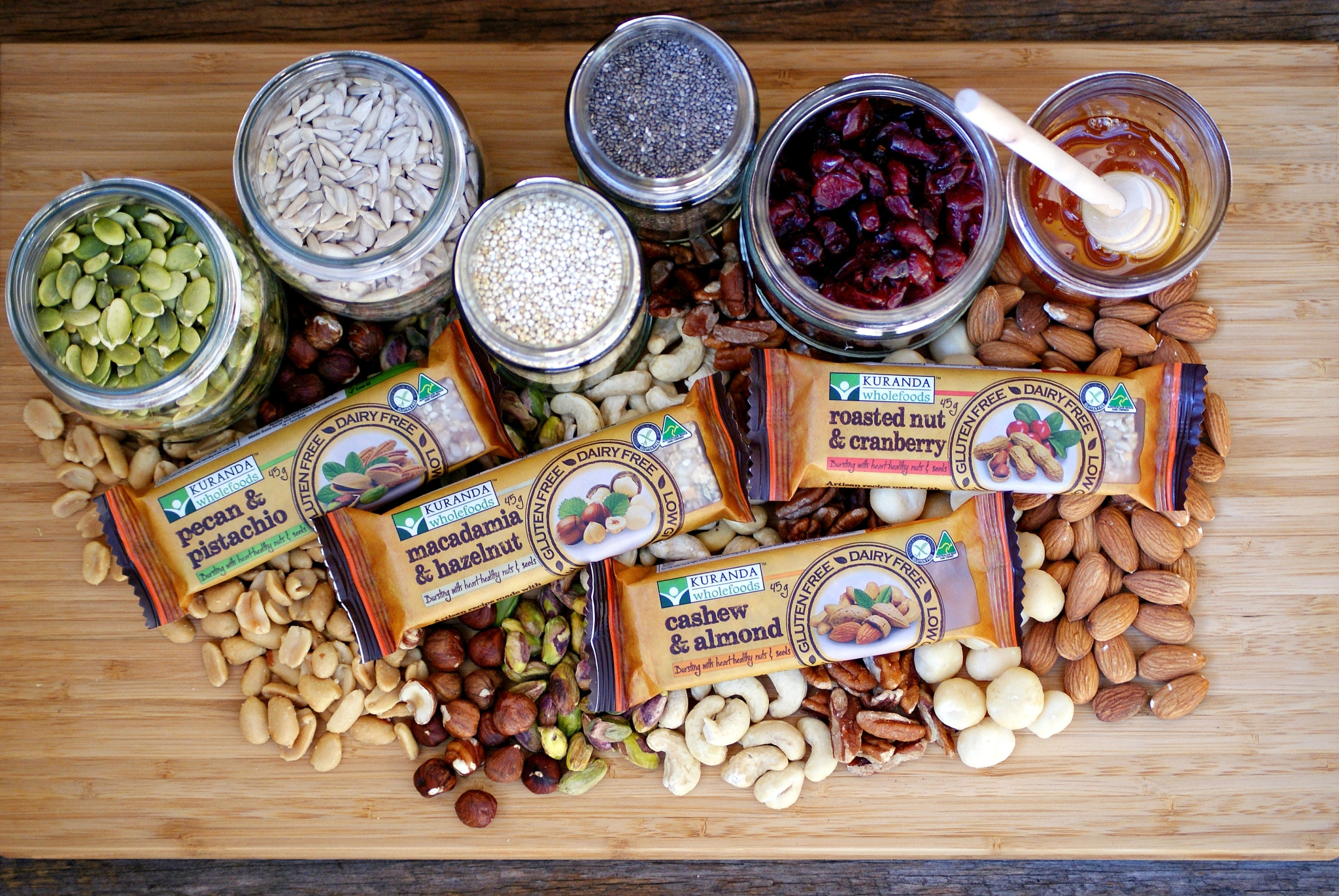 Sony Alpha DSLR-A300 + Sony DT 55-200mm F4-5.6 SAM sample photo. Quinoa snack bars - kuranda wholefoods photography