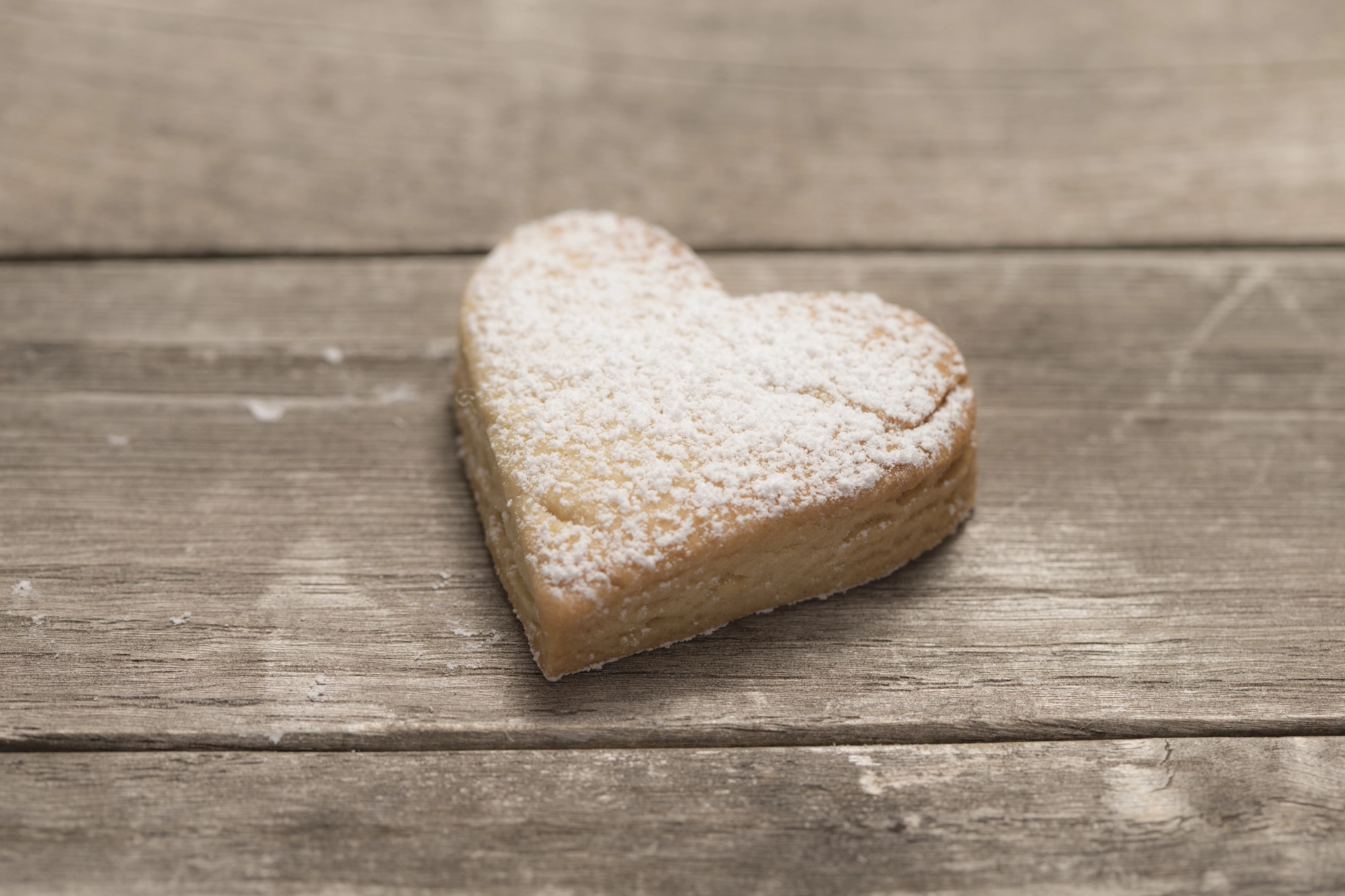 Canon EOS-1D X + Canon EF 100mm F2.8 Macro USM sample photo. Close-up of baked valentine's heart powdered with sugar photography