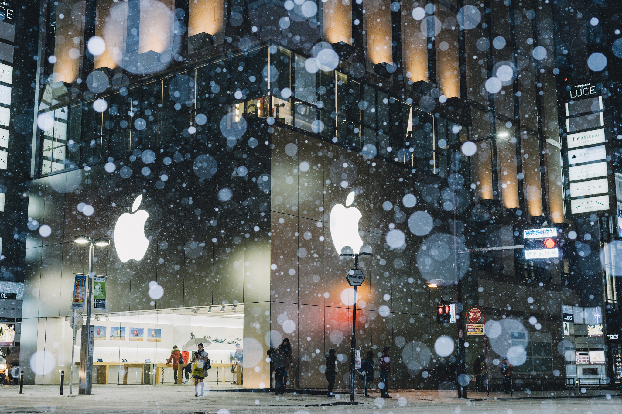 Nikon Df + Sigma 50mm F1.4 DG HSM Art sample photo. Snowy night photography