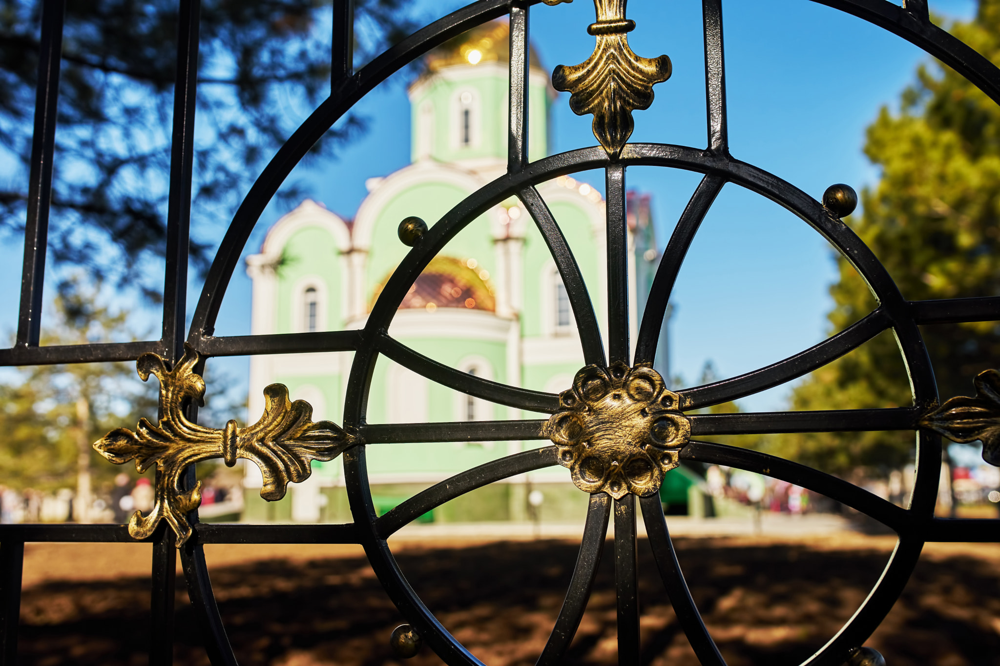 Sony a7 + 35mm F1.4 sample photo. Detail of a wrought-iron fence photography