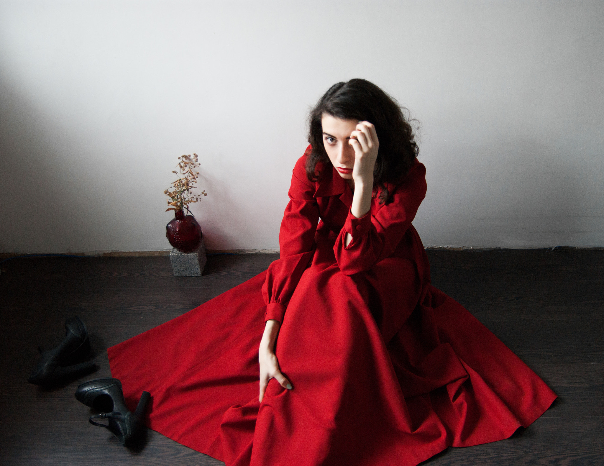 Sony Alpha DSLR-A290 sample photo. Red dress photography