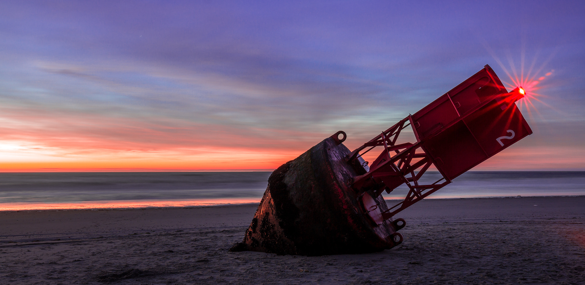 Canon EOS 7D + Sigma 20mm F1.4 DG HSM Art sample photo. Sunrise with ocean city buoy photography