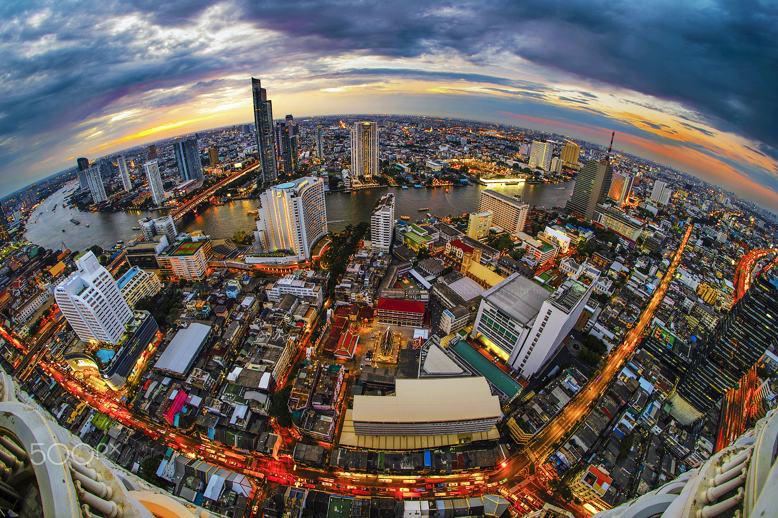 Nikon D4S + Samyang 12mm F2.8 ED AS NCS Fisheye sample photo. Bangkok from above 01 photography