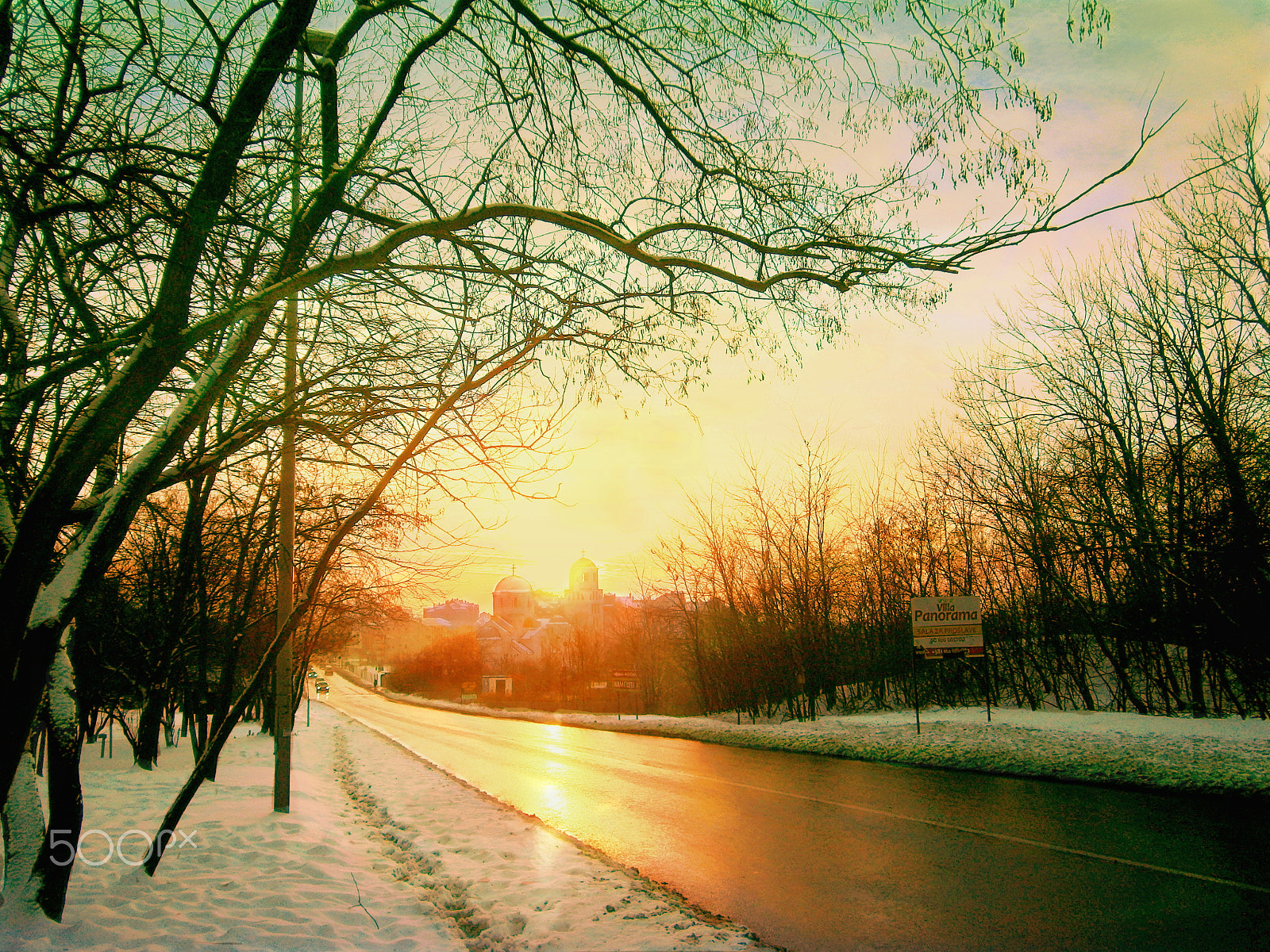 Olympus VG145,VG140,D715 sample photo. Winter road photography
