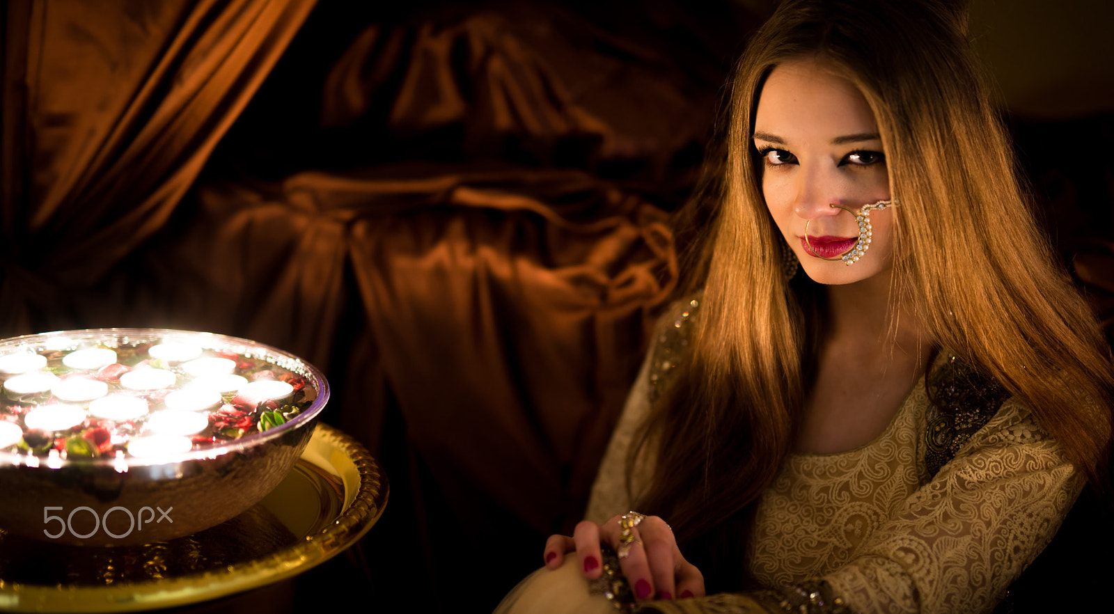 Sigma 50mm F1.4 EX DG HSM sample photo. Beautiful model in candle light photography
