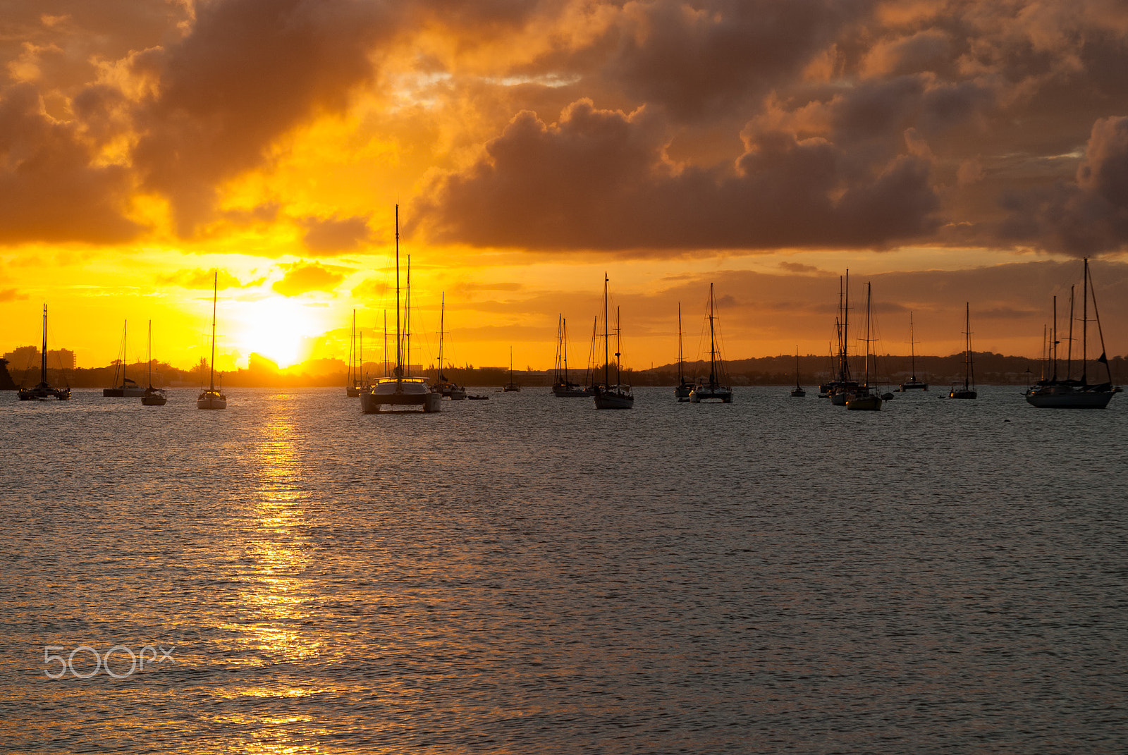 Nikon D200 sample photo. Sunset over marigot photography