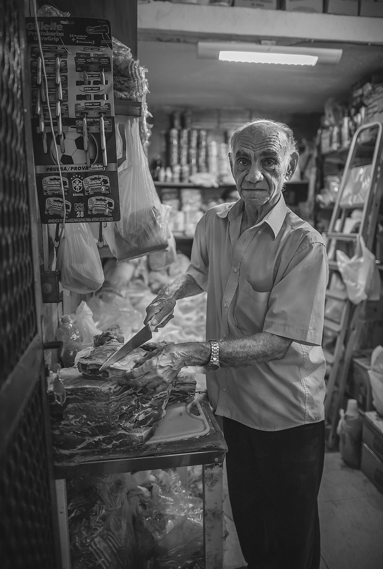 Nikon D700 + Nikon AF-S Nikkor 24mm F1.4G ED sample photo. The butcher photography