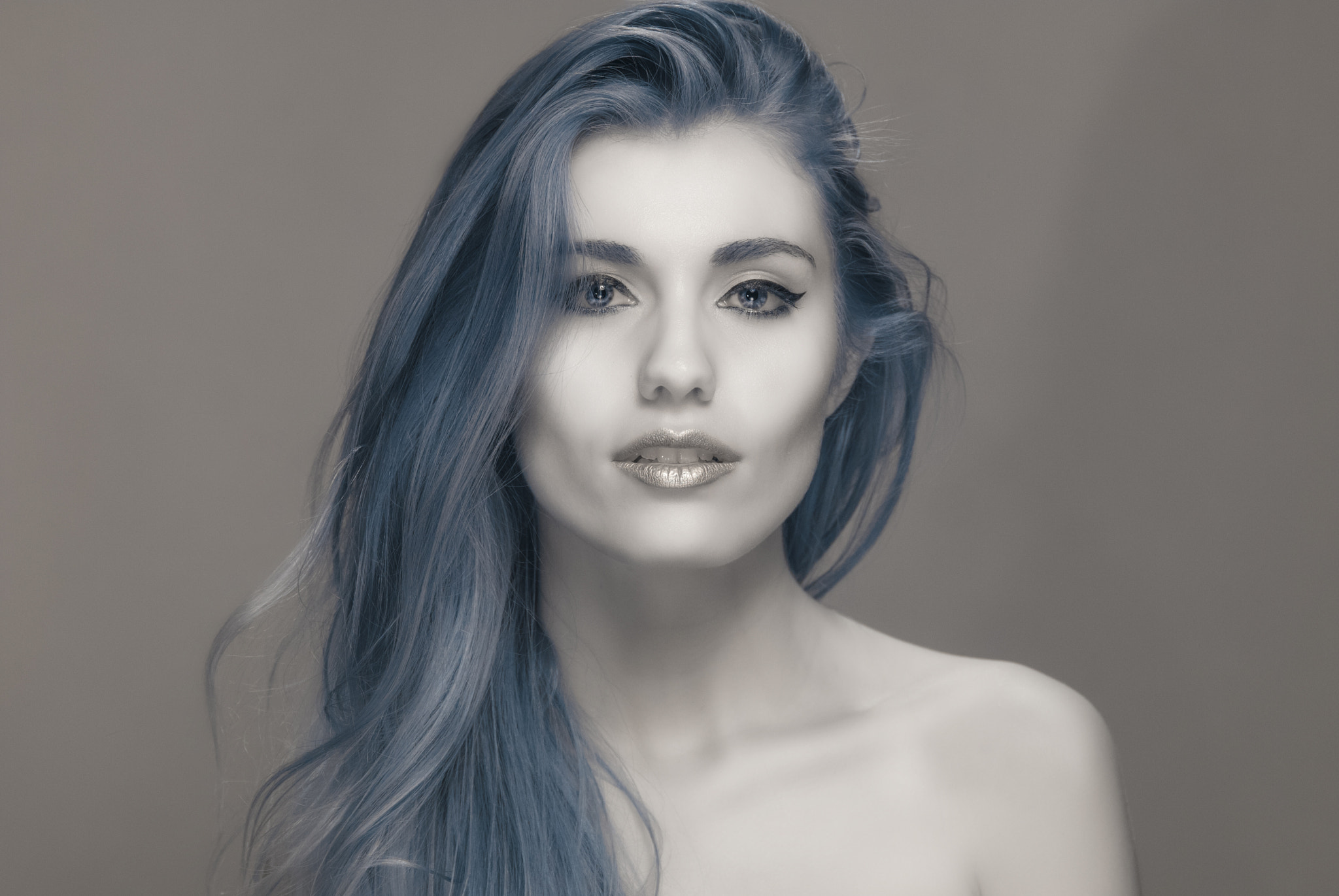 Nikon D200 sample photo. Infrared studio portrait test photography