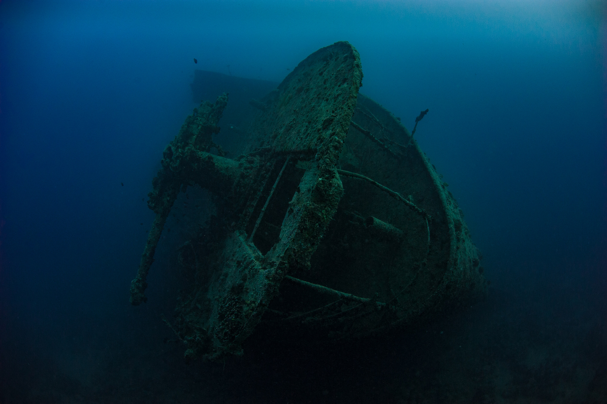 Nikon D700 + Sigma 15mm F2.8 EX DG Diagonal Fisheye sample photo. Stern of ss thistlegorm wreck #3 in red sea photography