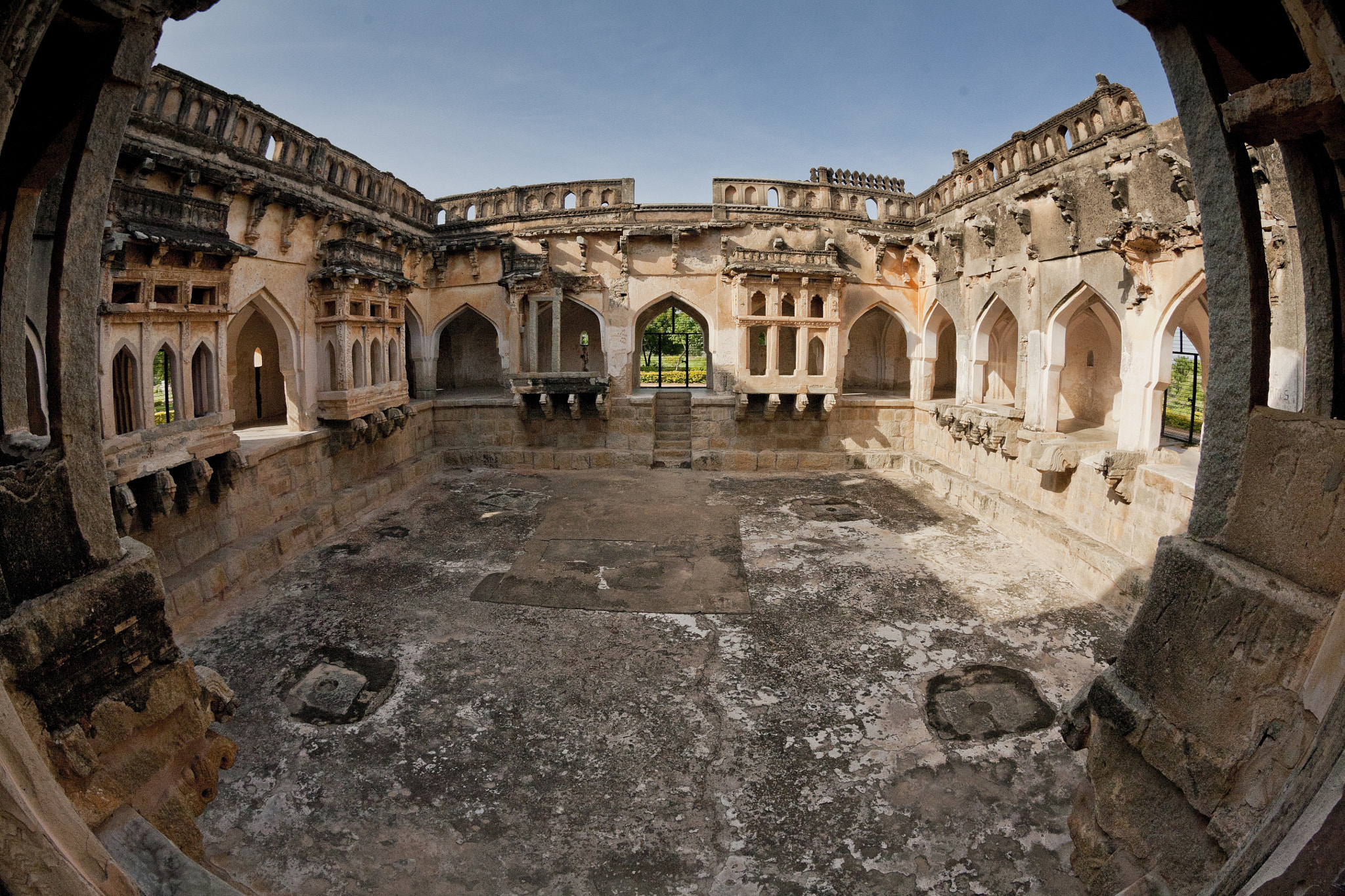 Canon EF 8-15mm F4L Fisheye USM sample photo. Queen's bath, hampi photography