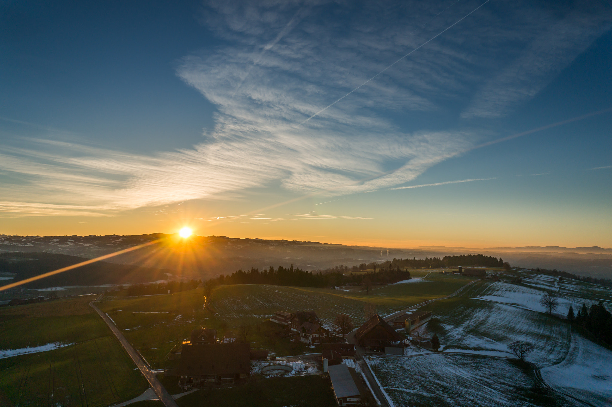 Sony Alpha NEX-5T + Sony E 16mm F2.8 sample photo. Sunset in switzerland photography